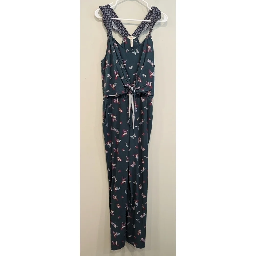 Matilda Jane Evergreen Dream Jumpsuit Hummingbirds Butterflies Size Medium